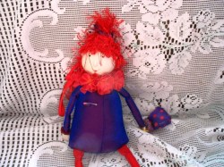 14'' LONG LEG SHELF SITTER RED HATTER RED HAT  WHIMSY DOLL, TAG